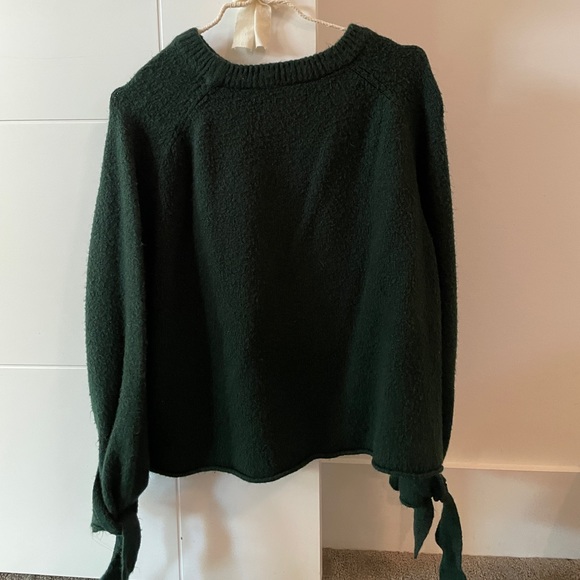 Oak & Fort forest green tie-sleeve sweater - Picture 3 of 4